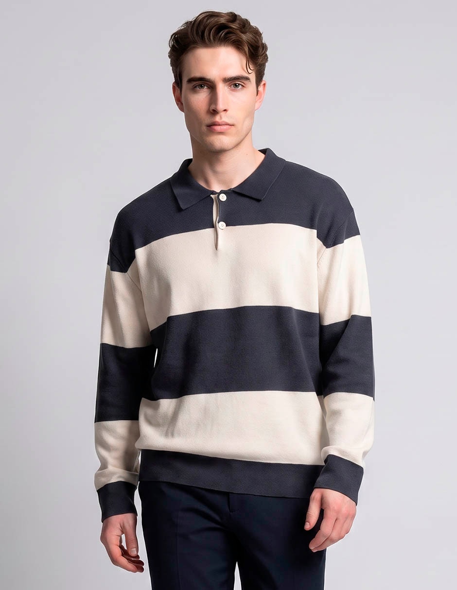 Suéter cuello polo para hombre