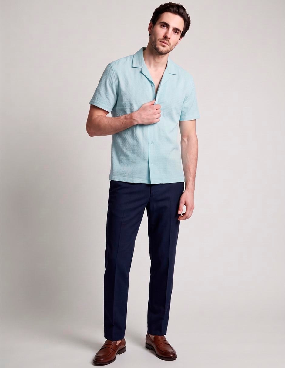 Camisa casual de algodón manga corta para hombre Camisa casual de algodón manga corta para hombre