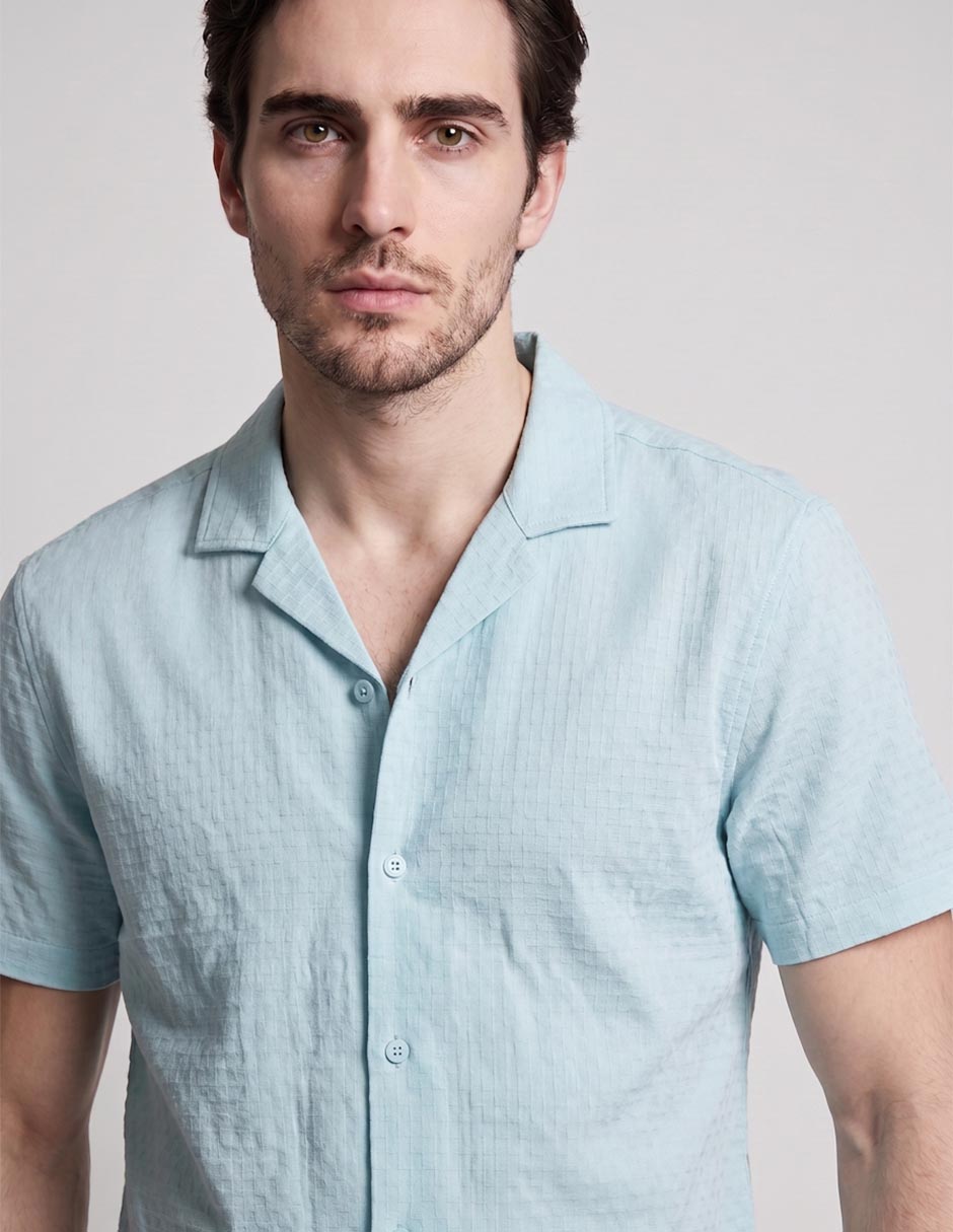Camisa casual de algodón manga corta para hombre 3