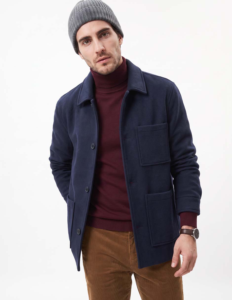 Chamarra casual con bolsillos para hombre Chamarra casual con bolsillos para hombre