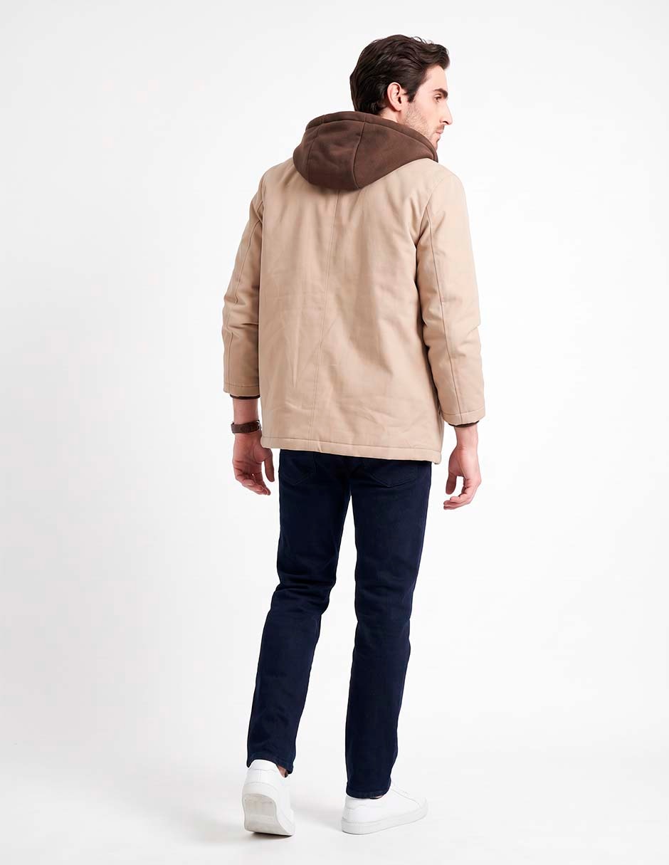Chamarra casual efecto doble prenda para hombre