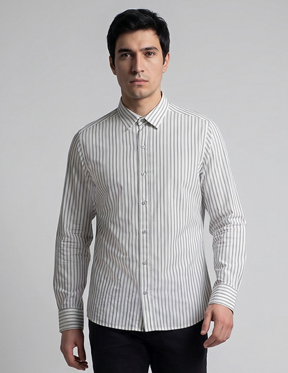 Camisa casual manga larga para hombre 1