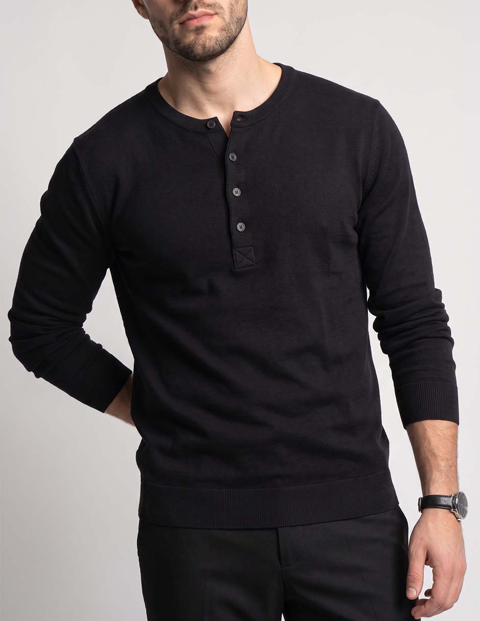 Playera cuello henley para hombre 3