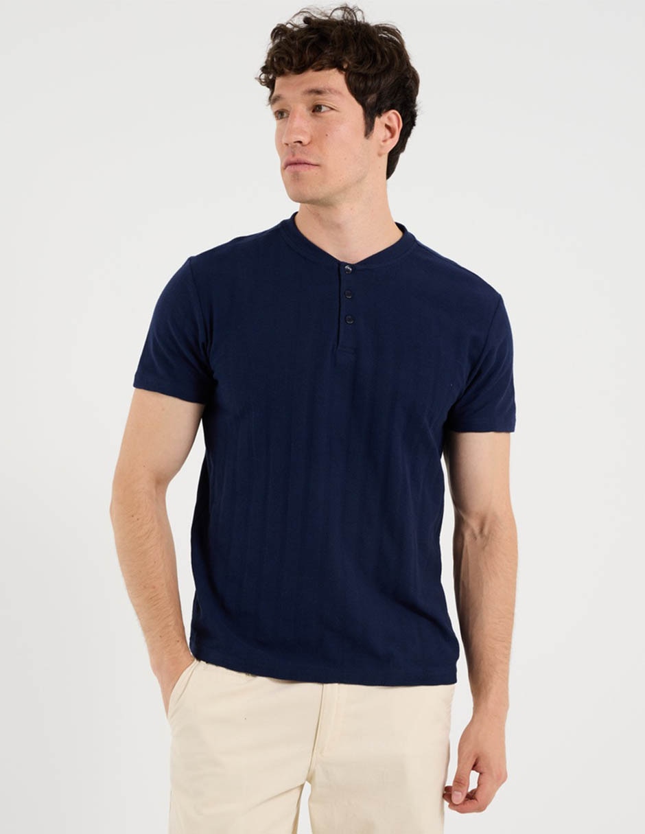 Playera cuello con botón para hombre Playera cuello con botón para hombre