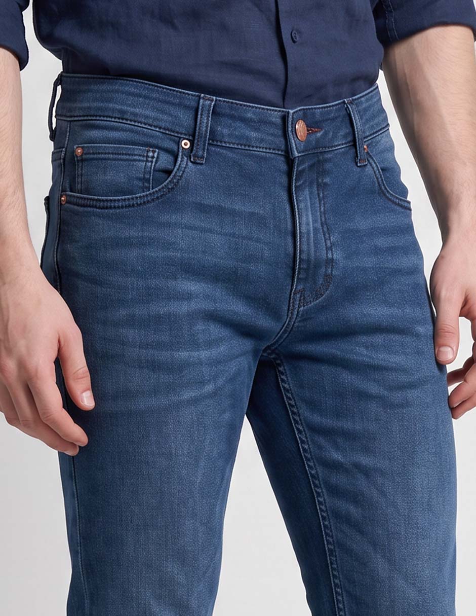 Jeans slim lavado obscuro para hombre 3