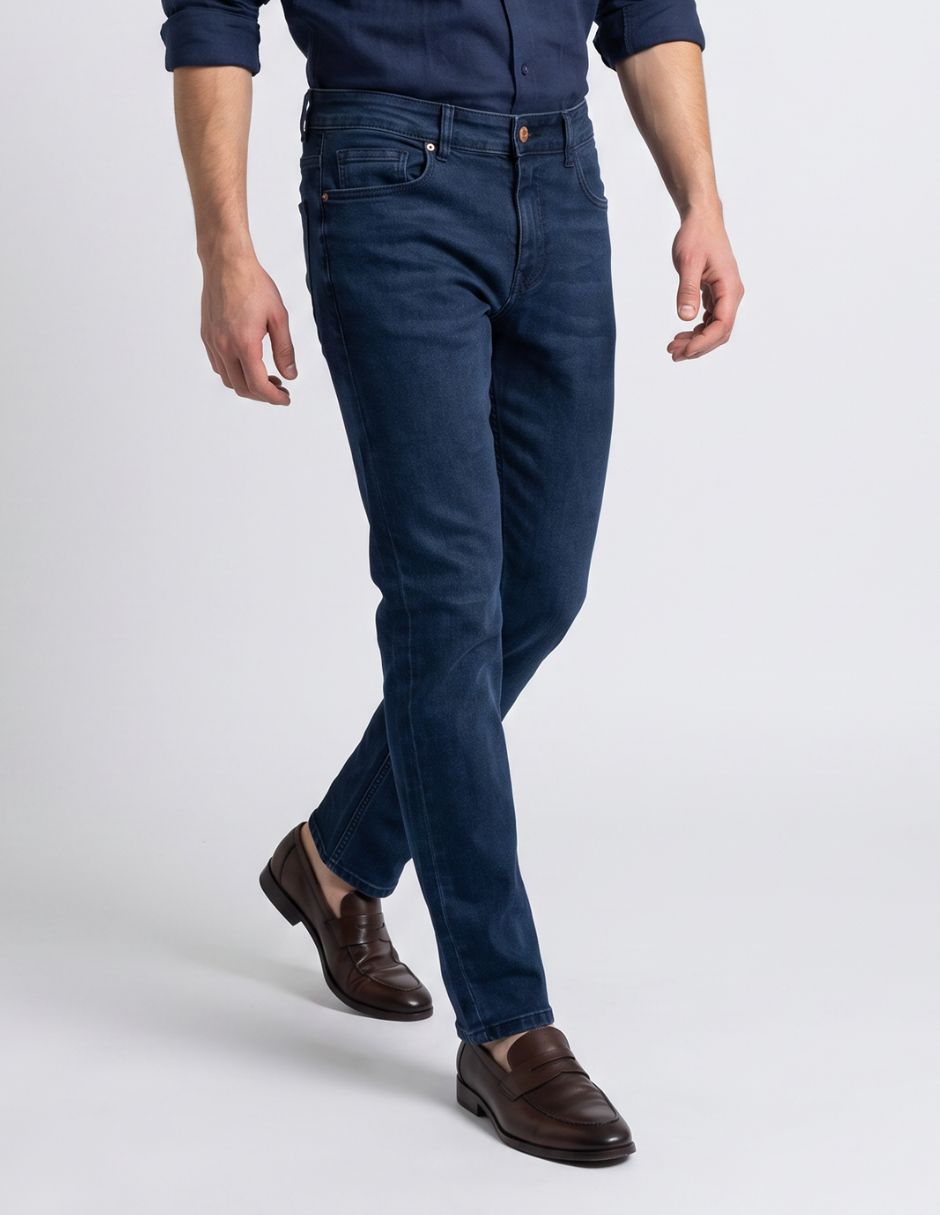 Jeans regular slim lavado medio para hombre Jeans regular slim lavado medio para hombre