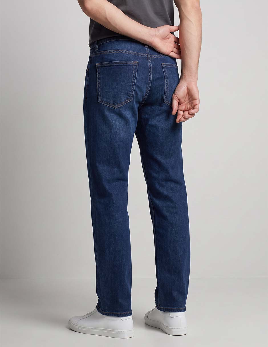 Jeans straight deslavado para hombre 2