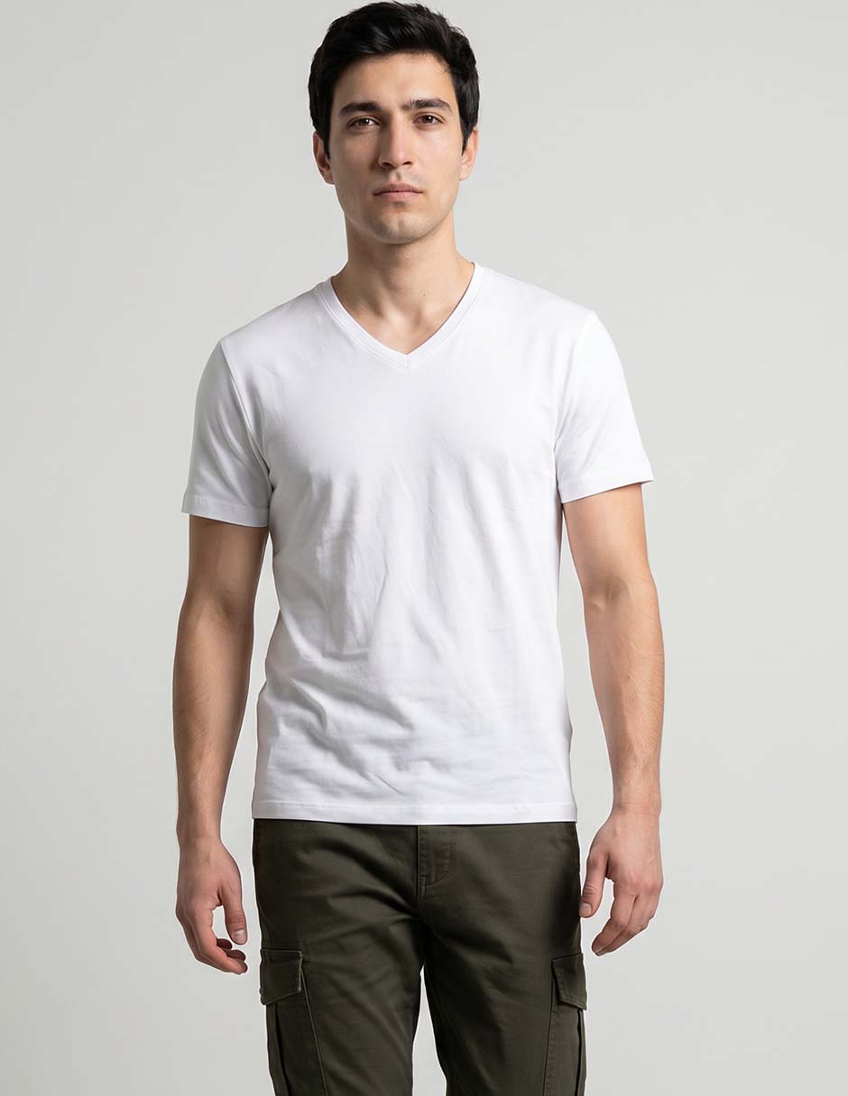 Playera cuello V manga corta para hombre Playera cuello V manga corta para hombre
