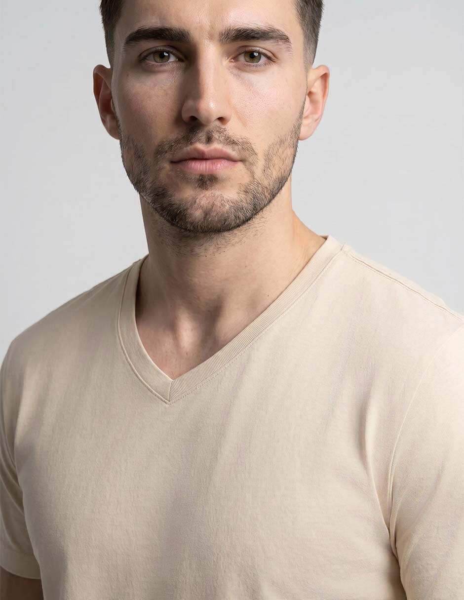Playera contempo cuello v para hombre