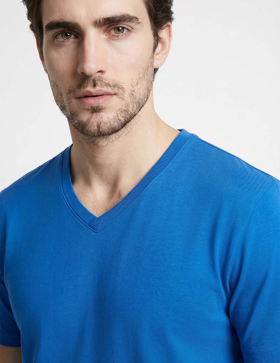 Playera cuello v para hombre 3