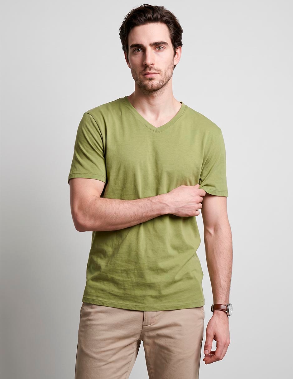 Playera cuello V para hombre